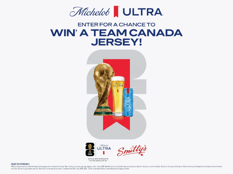 FIFA World Cup 2026 Michelob Ultra promo win Team Canada jersey Smitty's